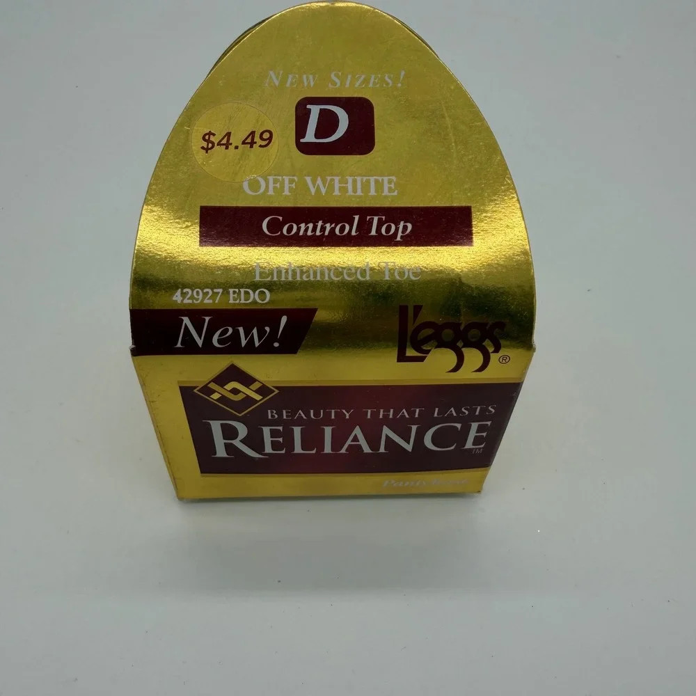 Vintage Leggs Reliance Control Top Pantyhose Off White Size D 42927 EDO